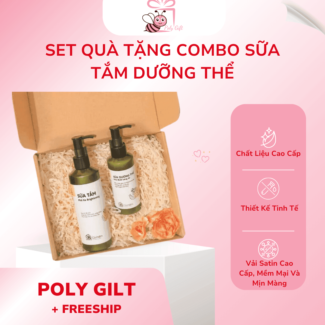 SET Combo Quà Tặng Dưỡng Thể Sáng Da Chỉ Sau 4 Tuần - Poly Gilt
